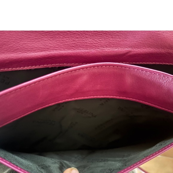 Perlina Leather Crossbody Bag Pink Adjustable Strap Small Shoulder Purse Vintage - Picture 3 of 11